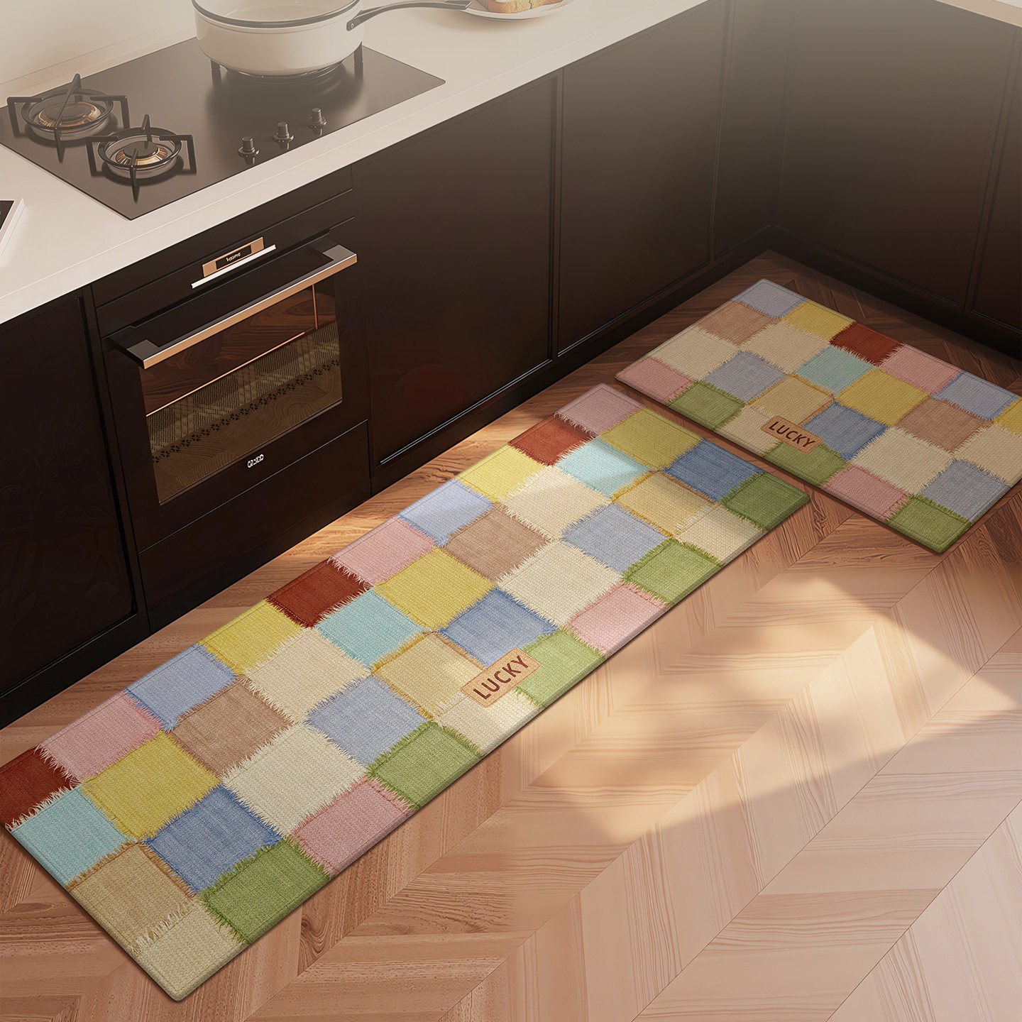 厨房专用地垫仿亚麻耐脏免洗脚垫高级感长条免洗防油污地毯好打理,居家布艺,厨房地垫,淘宝优惠券,粉丝福利购,淘宝优惠卷