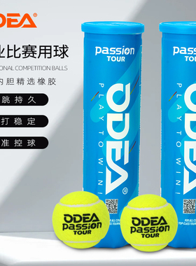 ODEA欧帝尔网球PASSION专业比赛用球耐磨耐打高回弹比赛球4个装