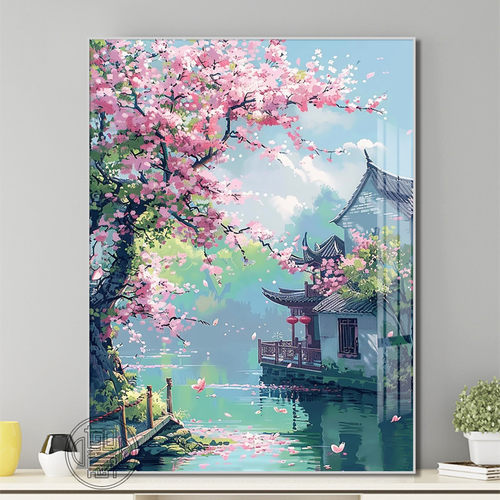 江南水乡唯美风景钻石画粘钻画