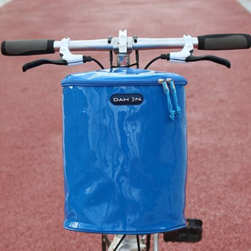 滑板电动自行车前车筐车篮帆布折叠车篓头盔包前置挂蓝单车菜篮子