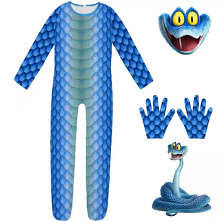 新款 扮服 疯狂动物城2Gary蛇cosplay儿童连体造型节日表演装