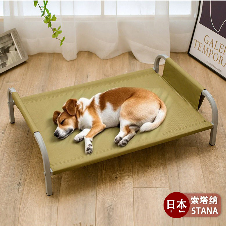 日本宠物行军床金属狗窝猫窝夏季狗床可拆洗离地床大号防潮可便携