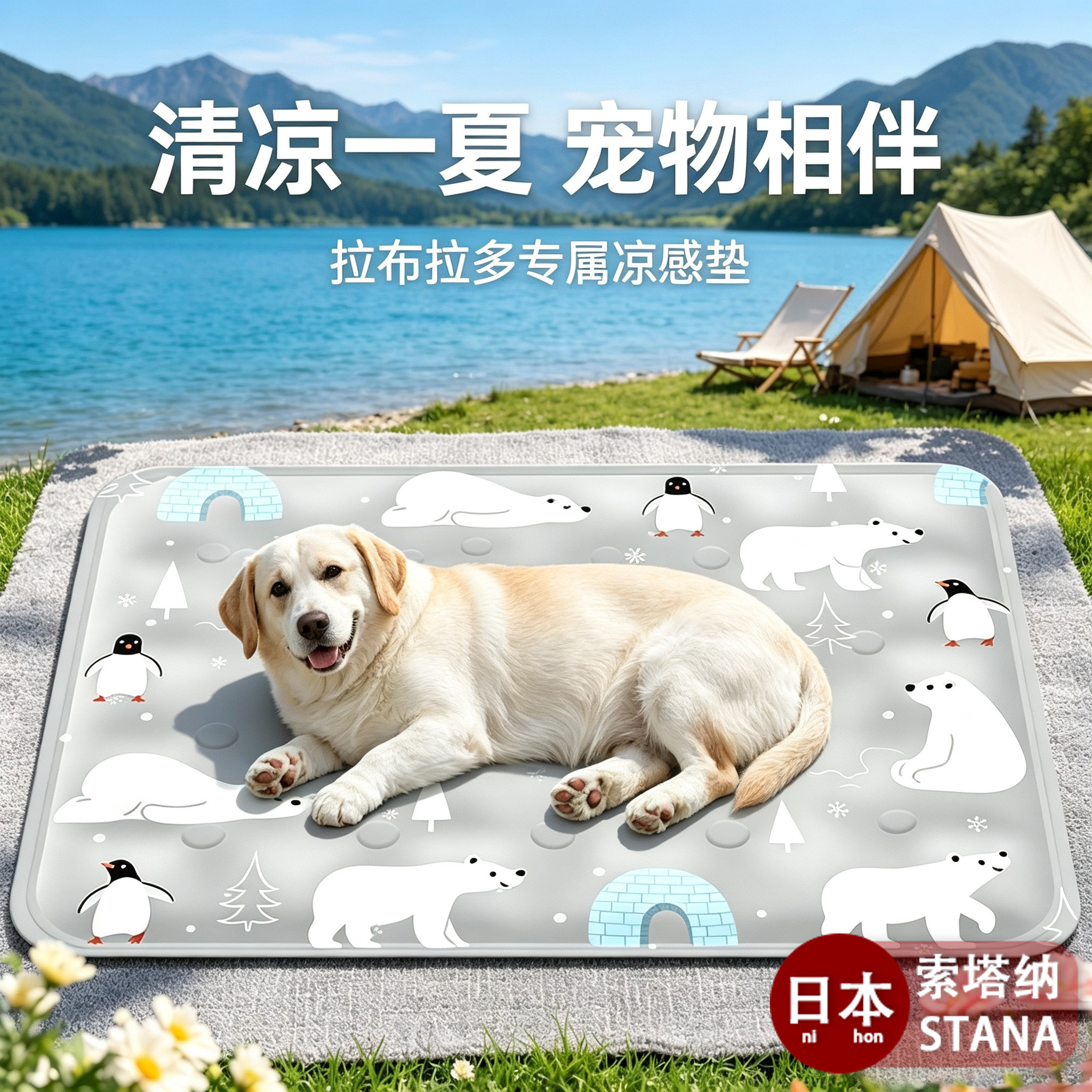 日本进口拉布拉多专用冰垫宠物夏季冰垫狗狗凉席大型夏天降温冷感