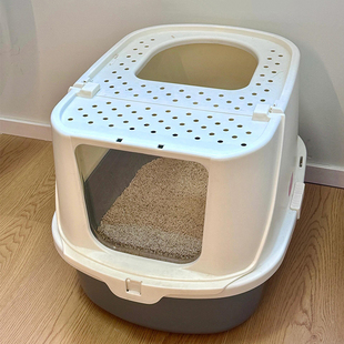 猫砂盆超大号防外溅防臭一体式全封闭式猫厕所顶出式防带砂猫屎盆