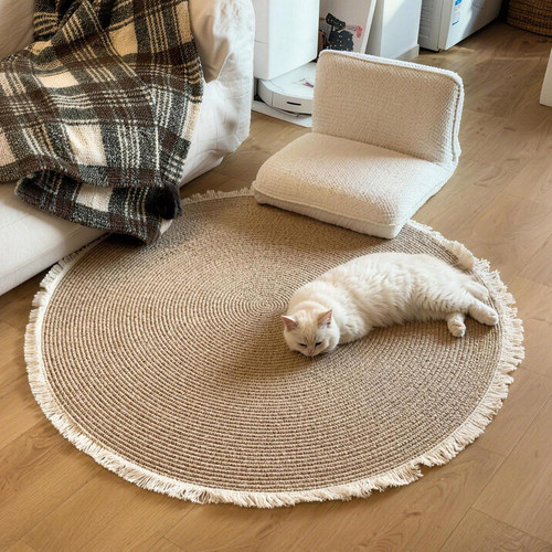 猫咪超爱抓！流苏猫抓垫高颜值