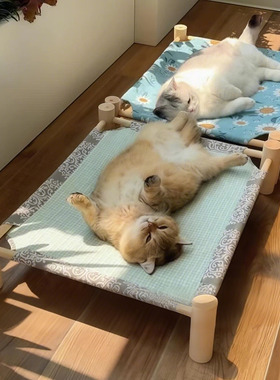 宠物狗狗行军床凉席夏季狗窝猫窝四季通用可拆洗猫床离地防潮透气