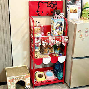 治愈系小猫咪食堂置物架宠物用品铁艺多层收纳架子多功能整理架