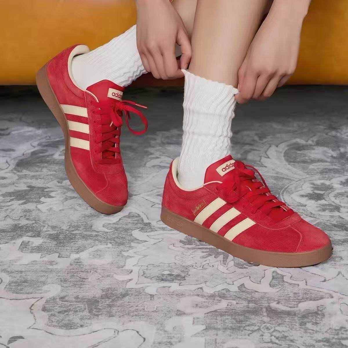 Adidas VL Court阿迪达斯复古德训鞋低帮薄底板鞋男女同款KK3774