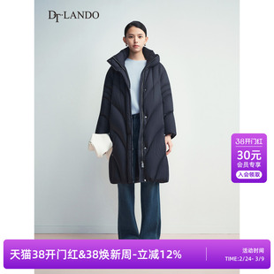 DTLANDO/商场同款冬季新品女装简约蓬松中长款廓形女士保暖羽绒服