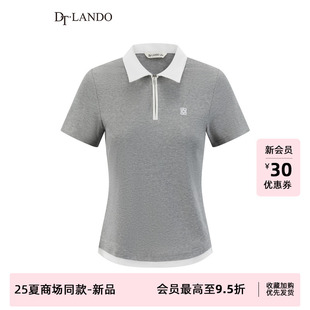 气质Polo领短袖 DTLANDO 女装 商场同款 T恤百搭显瘦上衣 25夏新品