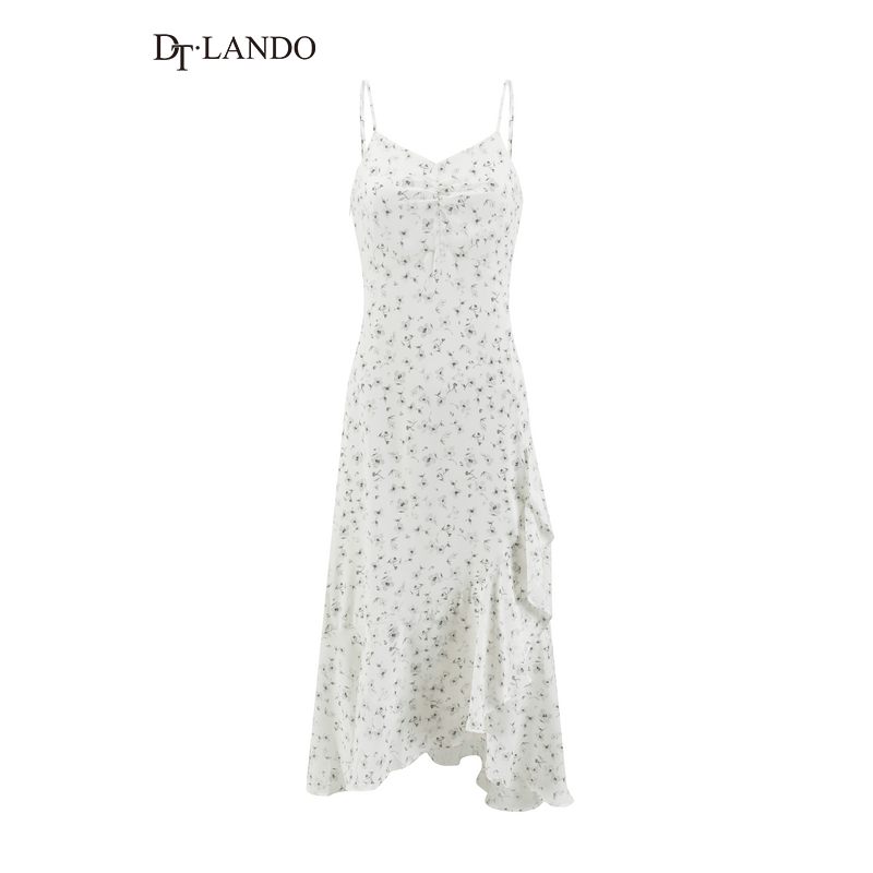 DTLANDO/商场同款25夏新品法式田园风浪漫女装吊带连衣裙