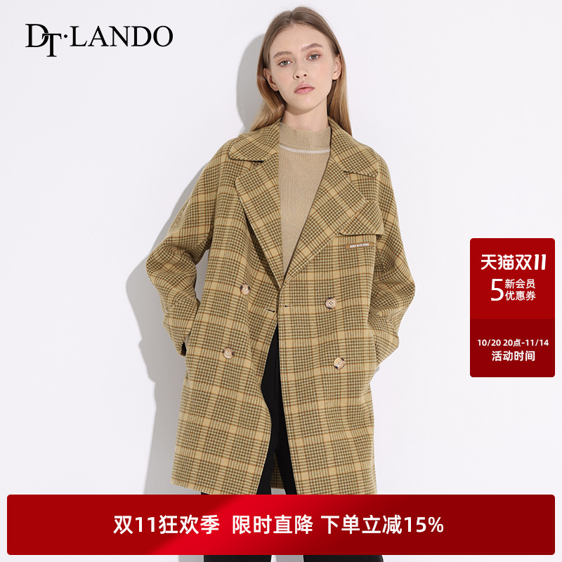 DT·LANDO羊毛通勤百搭大衣外套