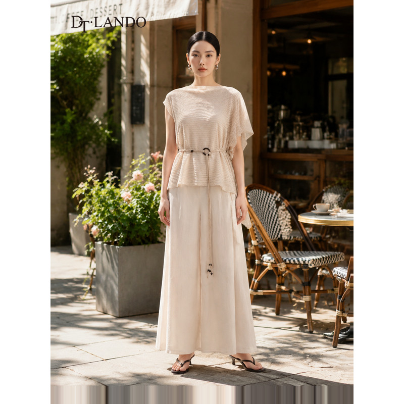 DTLANDO/商场同款26夏季新品不对称单肩系带收腰上衣吊带裙套装女