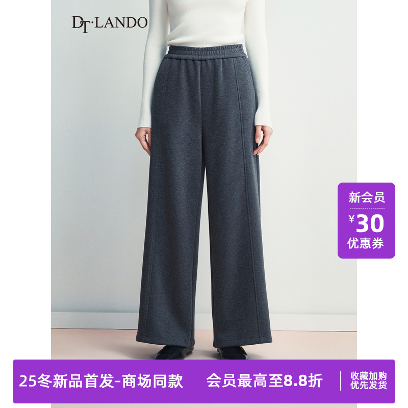 DTLANDO/商场同款25冬新品女装宽松厚款阔腿休闲裤长裤子