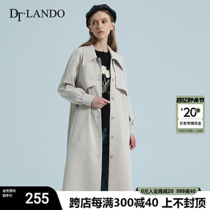 DTLANDO秋冬新品女装复古英伦风时尚百搭经典翻领长款风衣外套