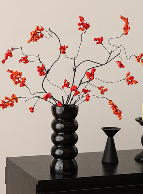 中古风玄关电视机柜台面装饰花艺摆件高级感小众搬新家居软装好物