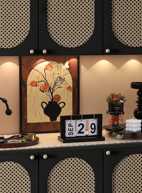 中古风肉桂生财入户门钥匙收纳玄关装饰画摆件新家布置氛围感好物