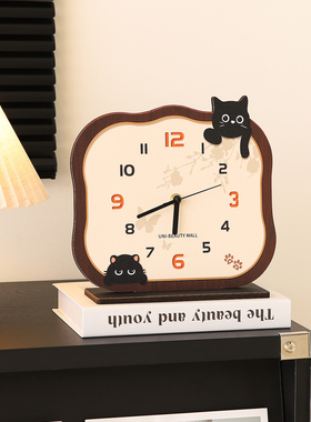 中古风时钟桌面摆件高级感小众轻奢高档客厅电视柜家居好物装饰品