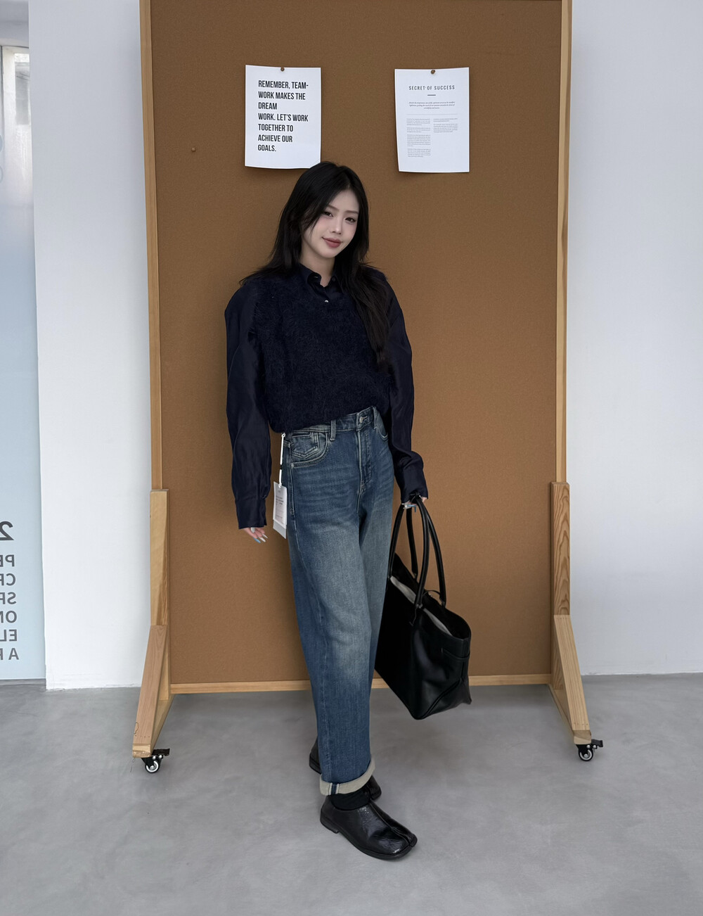 ZONA2025秋季新款韩系通勤百搭万能腰头显瘦弹力老爹裤牛仔裤女