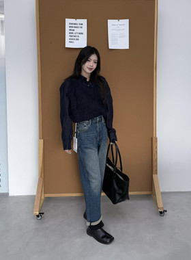 ZONA2025秋季新款韩系通勤百搭万能腰头显瘦弹力老爹裤牛仔裤女