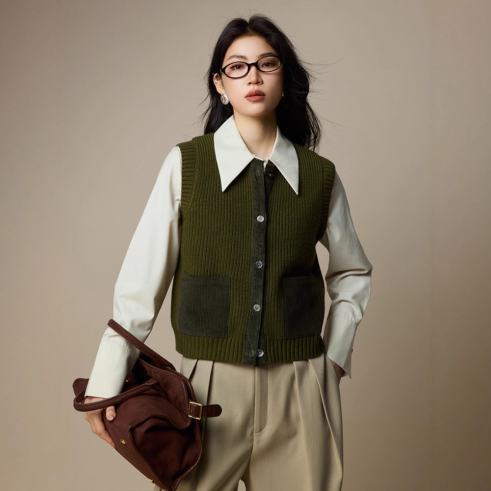 高级感100羊毛针织马甲女秋外穿无袖毛衣25新款女装休闲叠穿背心