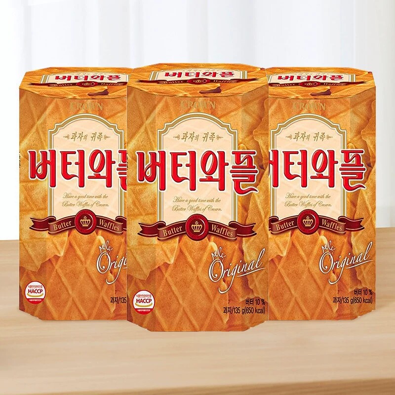韩国进口克丽安黄油华夫饼干瓦夫饼干网红休闲食品点心零食小吃