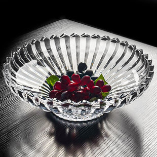 水晶透明玻璃果盘精致茶几网红高颜值客厅爆款 轻奢商用高档高端