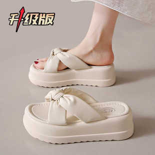 品牌清仓凉拖鞋 休闲沙滩 女夏外穿2025年新款 百搭松糕厚底增高凉鞋