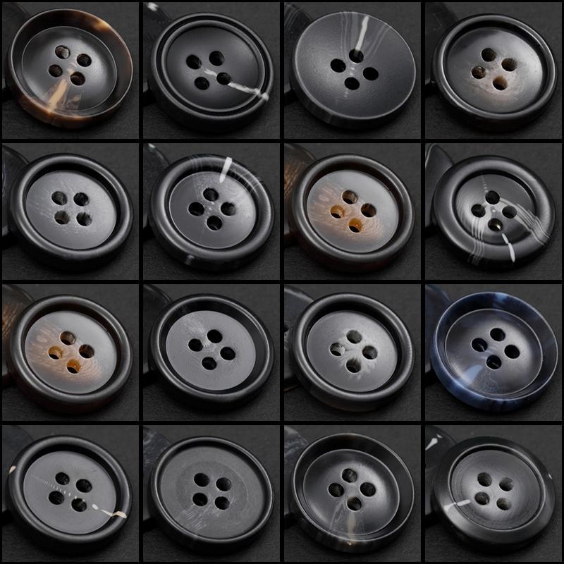 西装纽扣扣子男士女装上衣哑光黑色高档大衣风衣外套树脂钮扣裤子