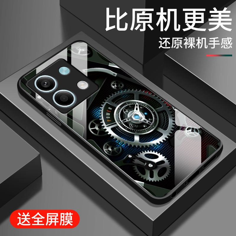 钢化玻璃硅胶软边手机壳  镜头全包防摔