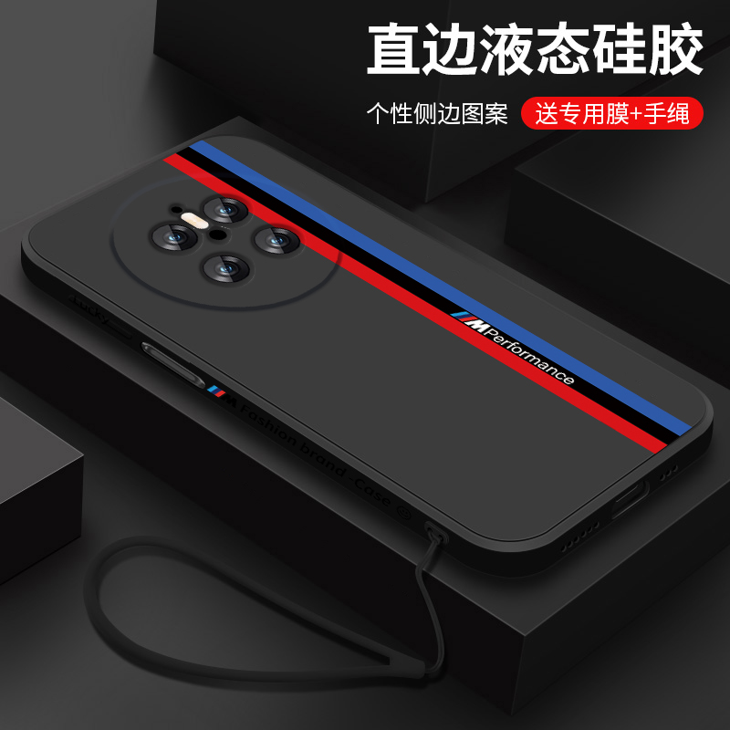 适用华为mate70pro手机壳新款mate70液态硅胶软壳meta70pro+镜头全包防摔保护套十男生潮流个性创意宝马跑道