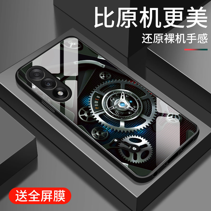 钢化玻璃硅胶软边手机壳  镜头全包防摔