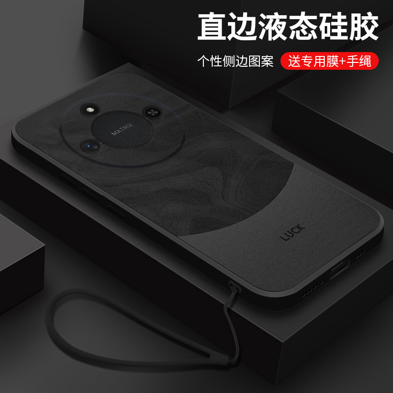 适用荣耀x60手机壳新款华为honorX60i液态硅胶软壳x60pro镜头全包X60GT防摔保护套男女生简约高级感外壳流沙