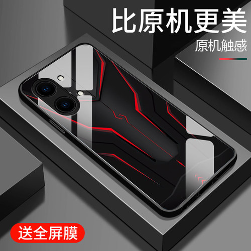 钢化玻璃硅胶软边手机壳  镜头全包防摔
