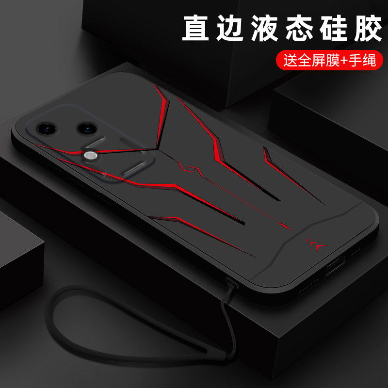 适用vivos18手机壳新款s18pro液态硅胶s17e磨砂软壳vivo S16镜头全包s15pro防摔保护套男士个性创意时尚机甲
