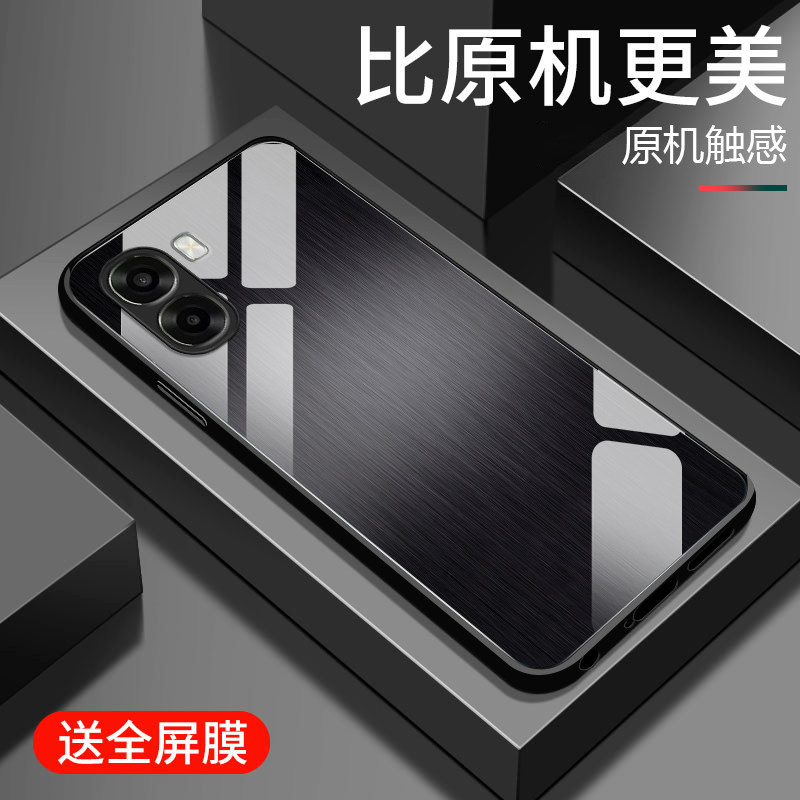 适用oppoA6s手机壳新款oppo A6i+钢化玻璃镜面A6spro保护套A6c镜头全包A6v防摔硬壳男女创意高级外壳金属质感