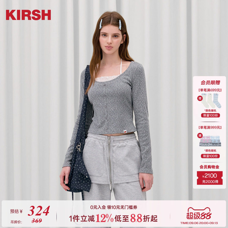 樱桃KIRSH拼接碎花假两件长袖T恤图片