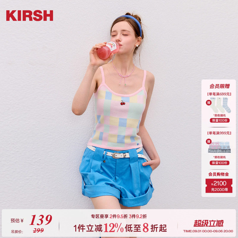 樱桃KIRSH韩系少女彩色格子吊带图片