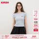 甜美短袖 樱桃KIRSH 上衣 T恤女夏季 2026新款 韩系百搭刺绣修身 短款
