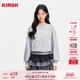 樱桃KIRSH 立体绣花圆领卫衣女高克重2026新款 韩系宽松休闲上衣