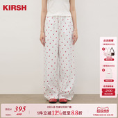 韩系满印小樱桃休闲阔腿女春秋阔腿裤 樱桃KIRSH 子 鞠婧祎同款
