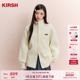樱桃KIRSH 外套女秋冬保暖毛呢外套 韩系立领拉链绵羊毛针织开衫