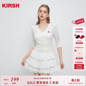 小樱桃V领韩版 针织衫 修身 女2026新款 白色针织开衫 樱桃KIRSH