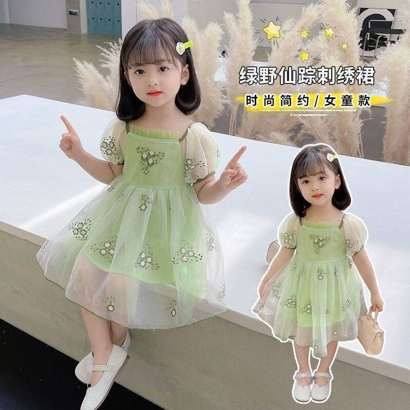 3岁女童公主裙夏装多巴氨新款4儿童纱纱连衣裙女孩碎花生日裙子