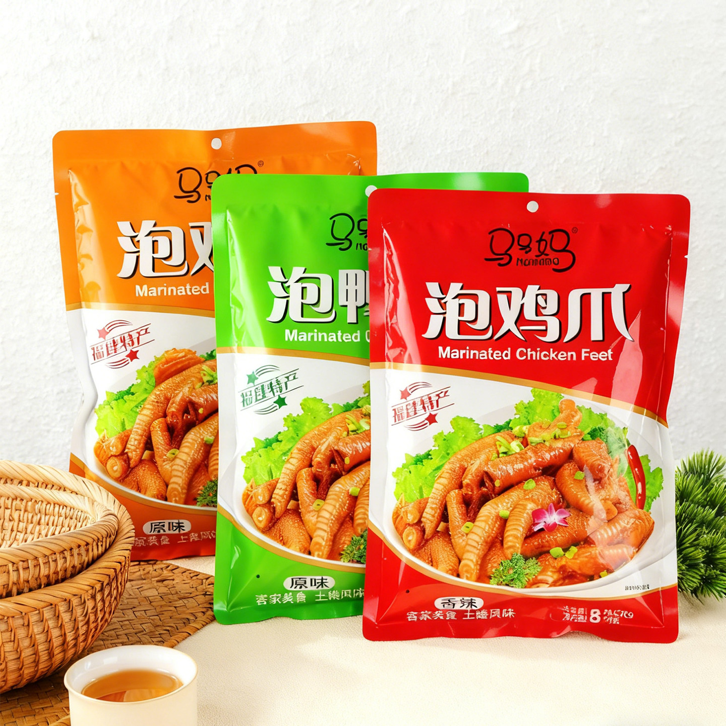 马马妈原味泡鸡爪零食小包装客家特色小吃土楼泡鸭爪香辣下酒菜