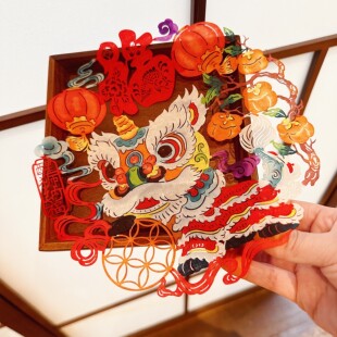 2026新款非遗窗花福字门贴蔚县剪纸年画玻璃贴马年春节喜庆装饰品