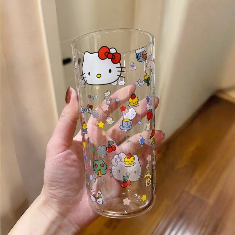立减5元猫咪印花耐热玻璃杯子