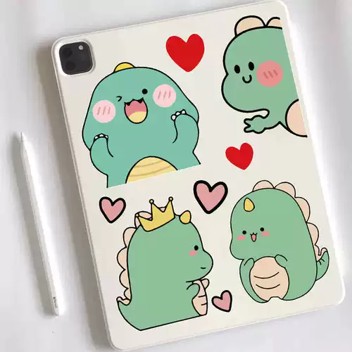 Мультяшный милый динозавр, чемодан, ноутбук, наклейка, мобильный телефон, водонепроницаемые наклейки