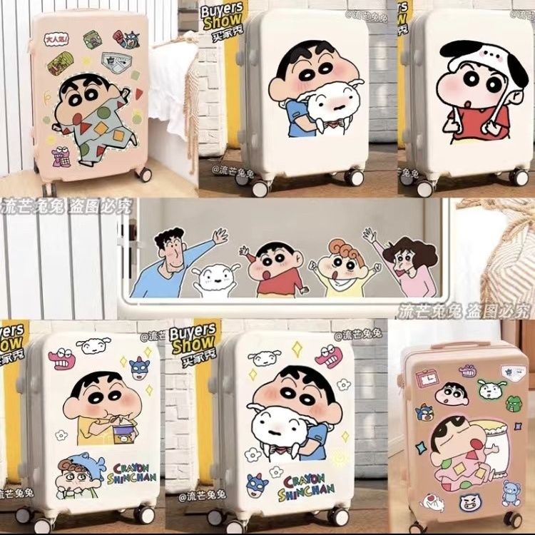 卡通可爱蜡笔小新贴纸拉杆箱行李箱旅行箱冰箱张贴墙壁防水不留
