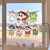 2025新款 推拉门装 饰贴画厨房卫生间浴室门玻璃贴纸卡通窗户静电贴